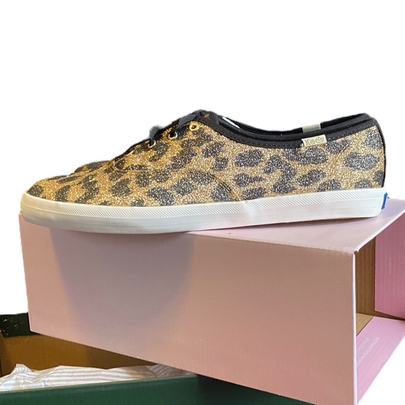 NIB Keds x Kate Spade New York Champion Glitter Leopard Sneakers - Picture 4 of 12